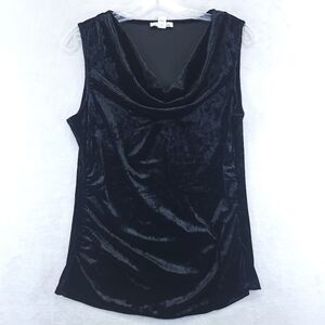 Calvin Klein Wmns size M sleeveless Velvet top black scoop neck K4VHH083 NWT